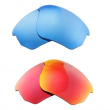 Walleva Fire Red + Ice Blue Polarized Replacement Lenses For Oakley Flak Beta (OO9363 Series) Sunglasses